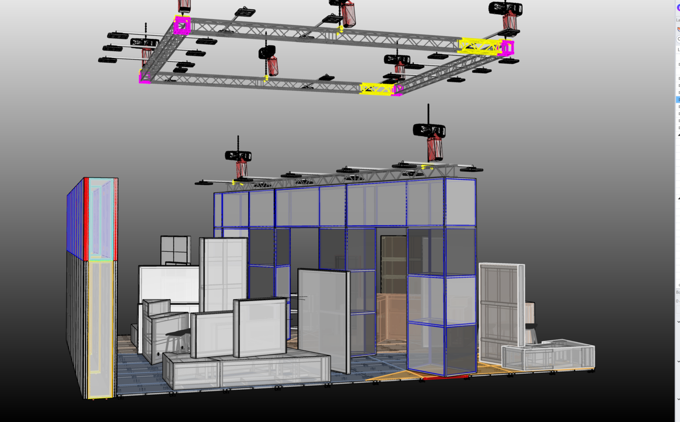 Stand 90 m² — lansare colecție PAL & MDF — imagine proiect