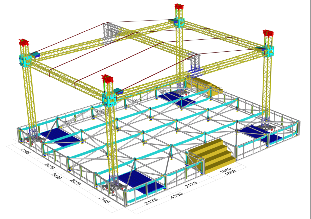 Stand 80 m² — Untold, structură pe două niveluri — imagine proiect