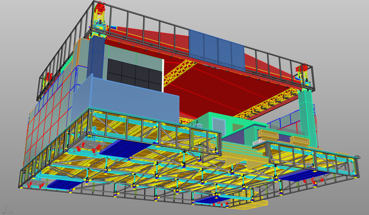 Stand 80 m² — Untold, structură pe două niveluri — imagine proiect