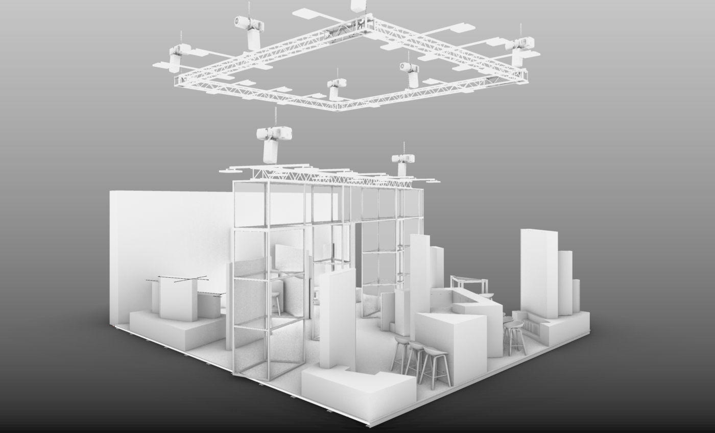Stand 90 m² — lansare colecție PAL & MDF — imagine proiect
