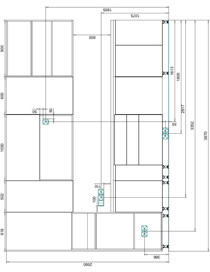 Bucătărie premium K131 — Modul suspendat — imagine proiect