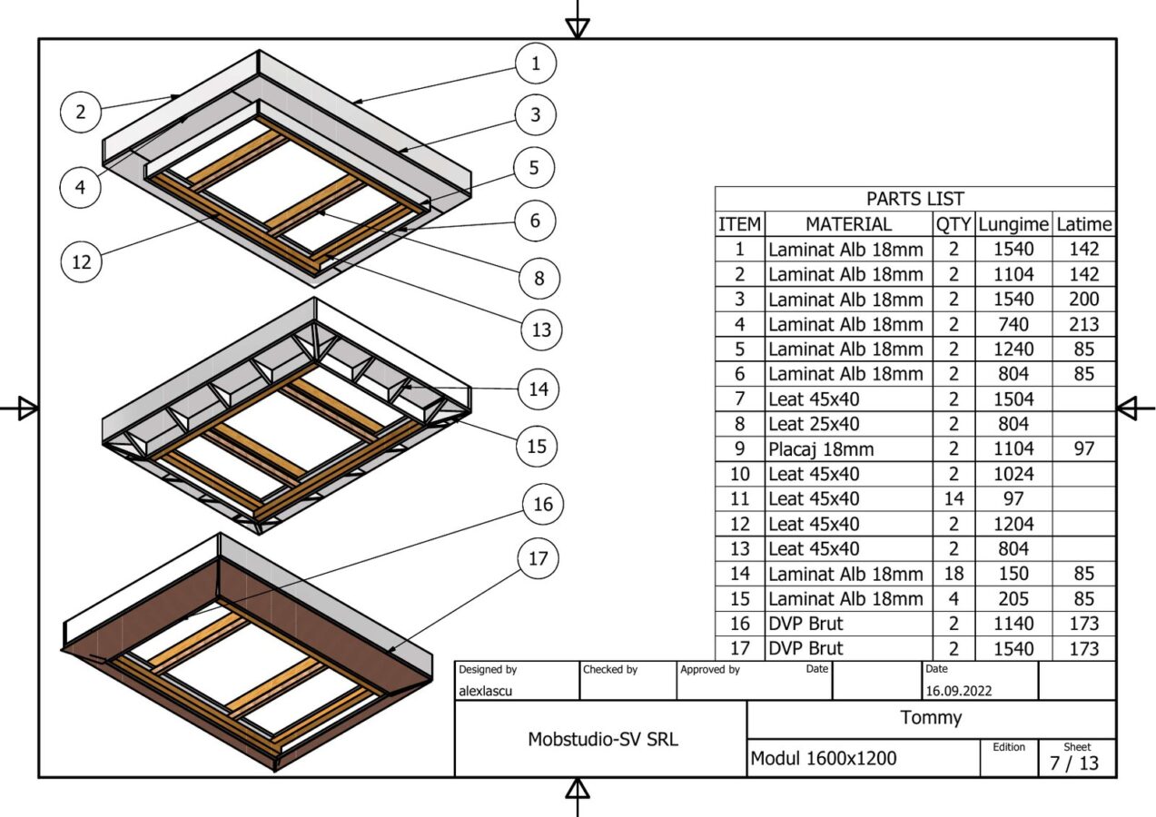 Tommy — Șezlong modular tapițat — imagine proiect