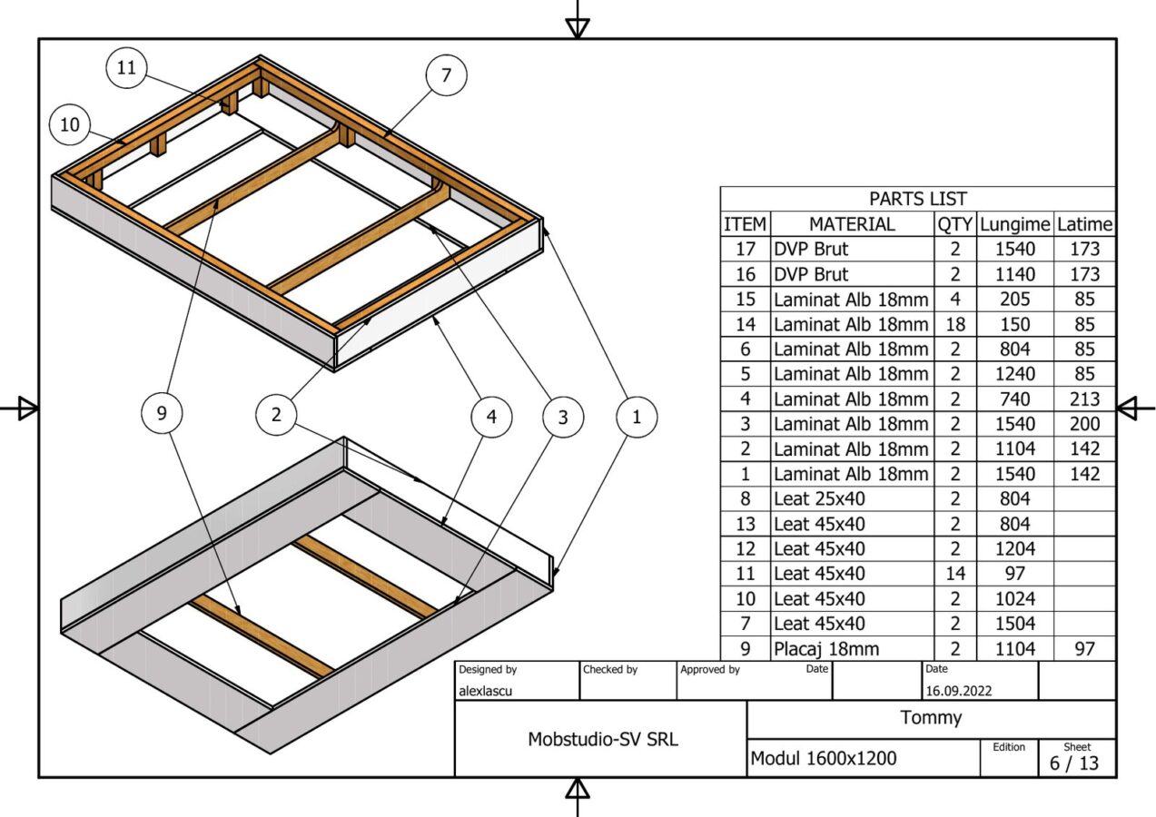 Tommy — Șezlong modular tapițat — imagine proiect